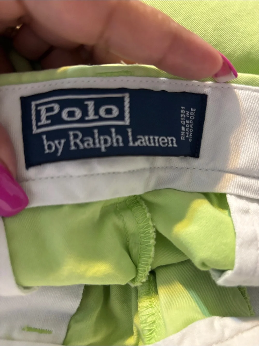 Polo by Ralph Lauren Lime Green Flat Front Men's Shorts
